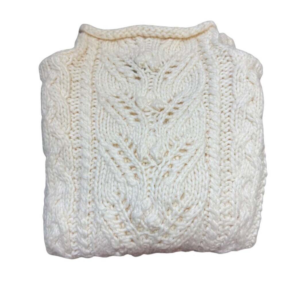 Express Vintage Cream Wool Blend Chunky Sweater - Size Large